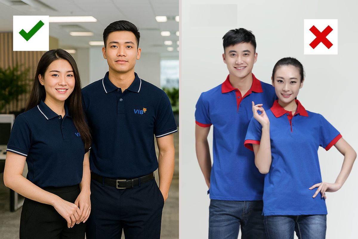 so sánh đồng phục công sở màu trung tính và màu nổi tại Hà Nội