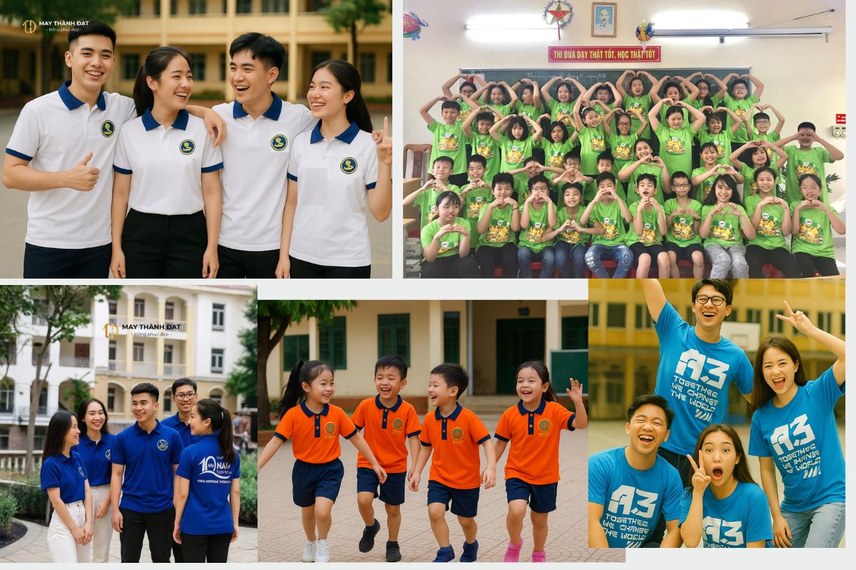 Bộ sưu tập nhiều mẫu áo lớp do May Thành Đạt thực hiện
