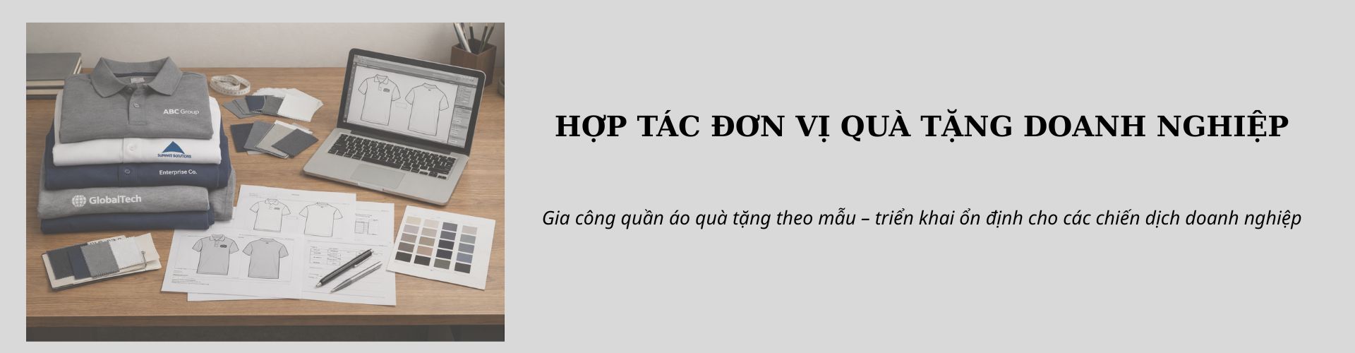 Bàn làm việc triển khai đồng phục cho đơn vị quà tặng doanh nghiệp