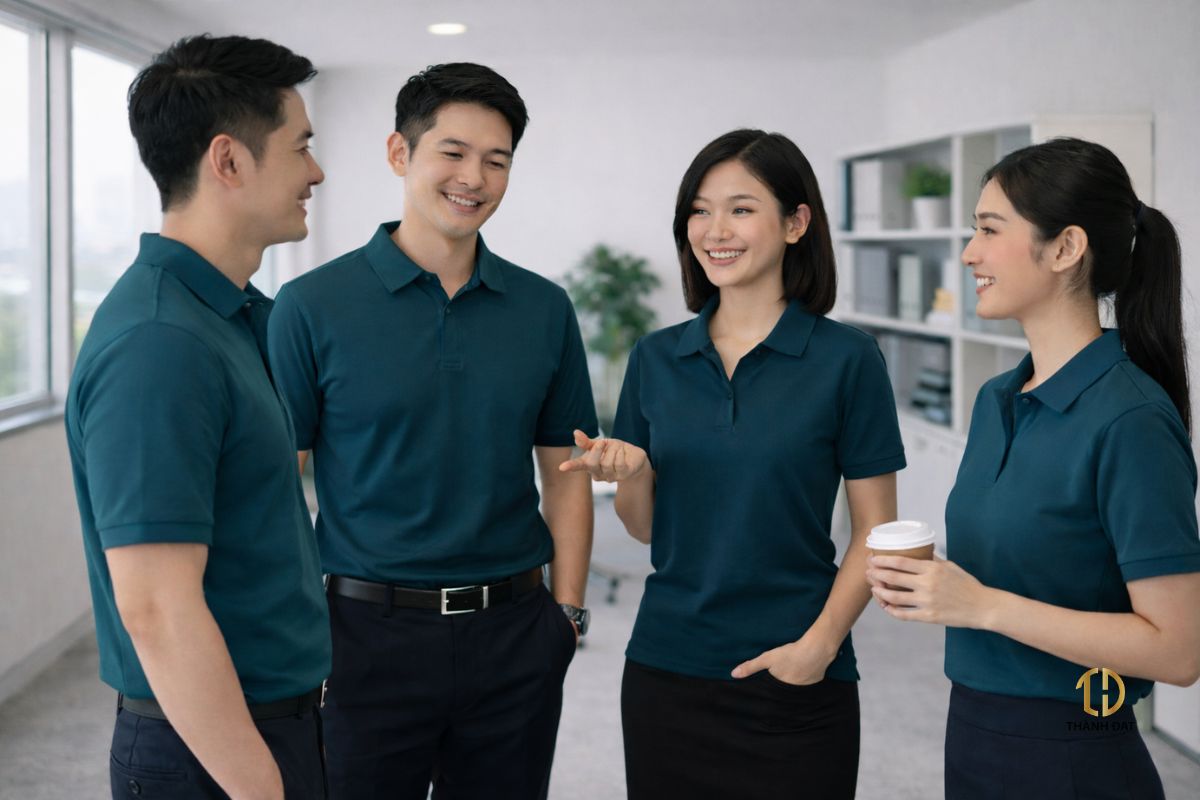 áo phông đồng phục công ty cho nhân viên văn phòng trẻ trung