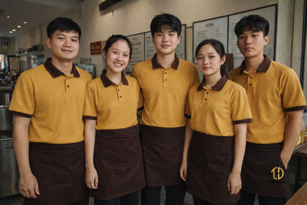 Áo polo đồng phục cho nhân viên nhà hàng và dịch vụ