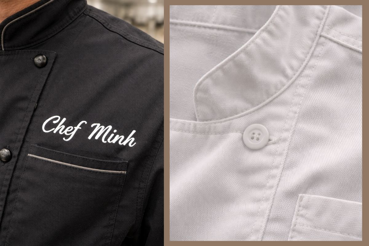 Chất liệu vải áo bếp nhà hàng thấm hút tốt và chịu nhiệt cao