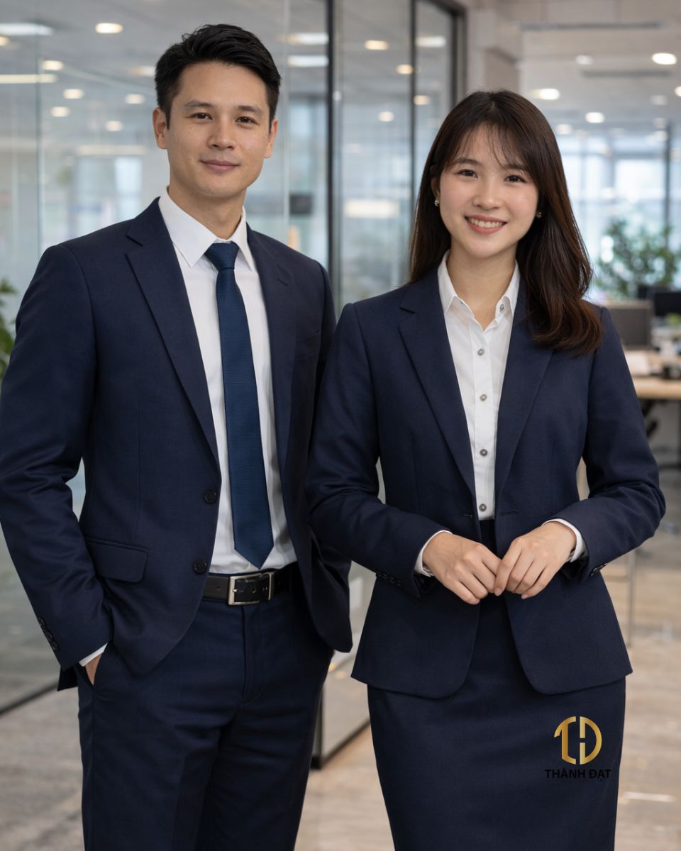 bộ vest đồng phục công sở nam nữ của vinasamex