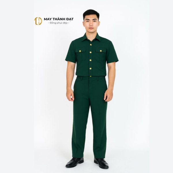 Mẫu quân phục ngắn tay màu xanh lễ phục hội cựu chiến binh