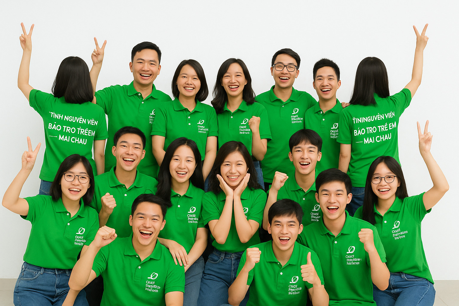 Các nhân viên của tổ chức phi chính phủ mặc đồng phục đẹp – chuyên nghiệp tại Hà Nội