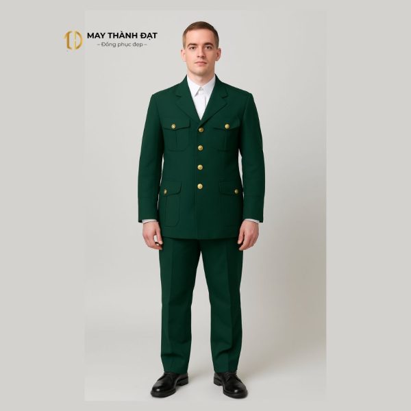 bộ vest đại cán quân đội màu xanh rêu truyền thống