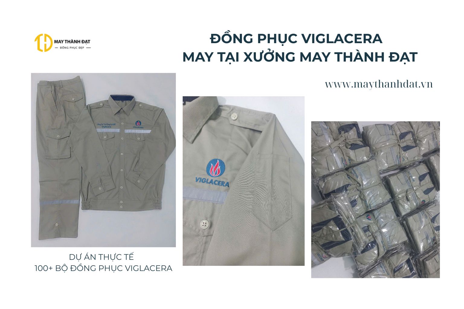 Đồng phục công nhân Viglacera màu ghi sáng nhã nhặn
