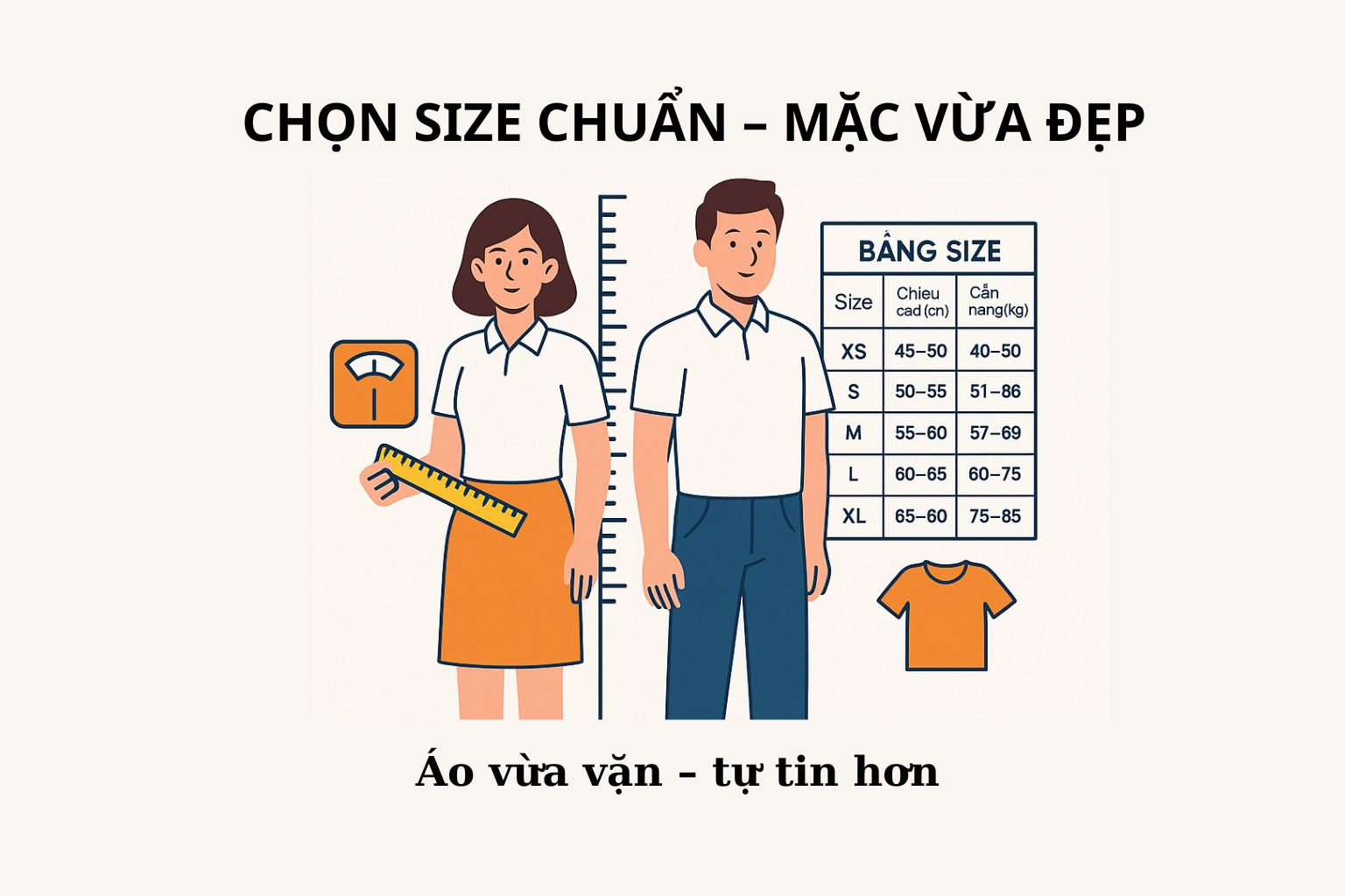 Hướng dẫn chọn size đồng phục chuẩn với May Thành Đạt
