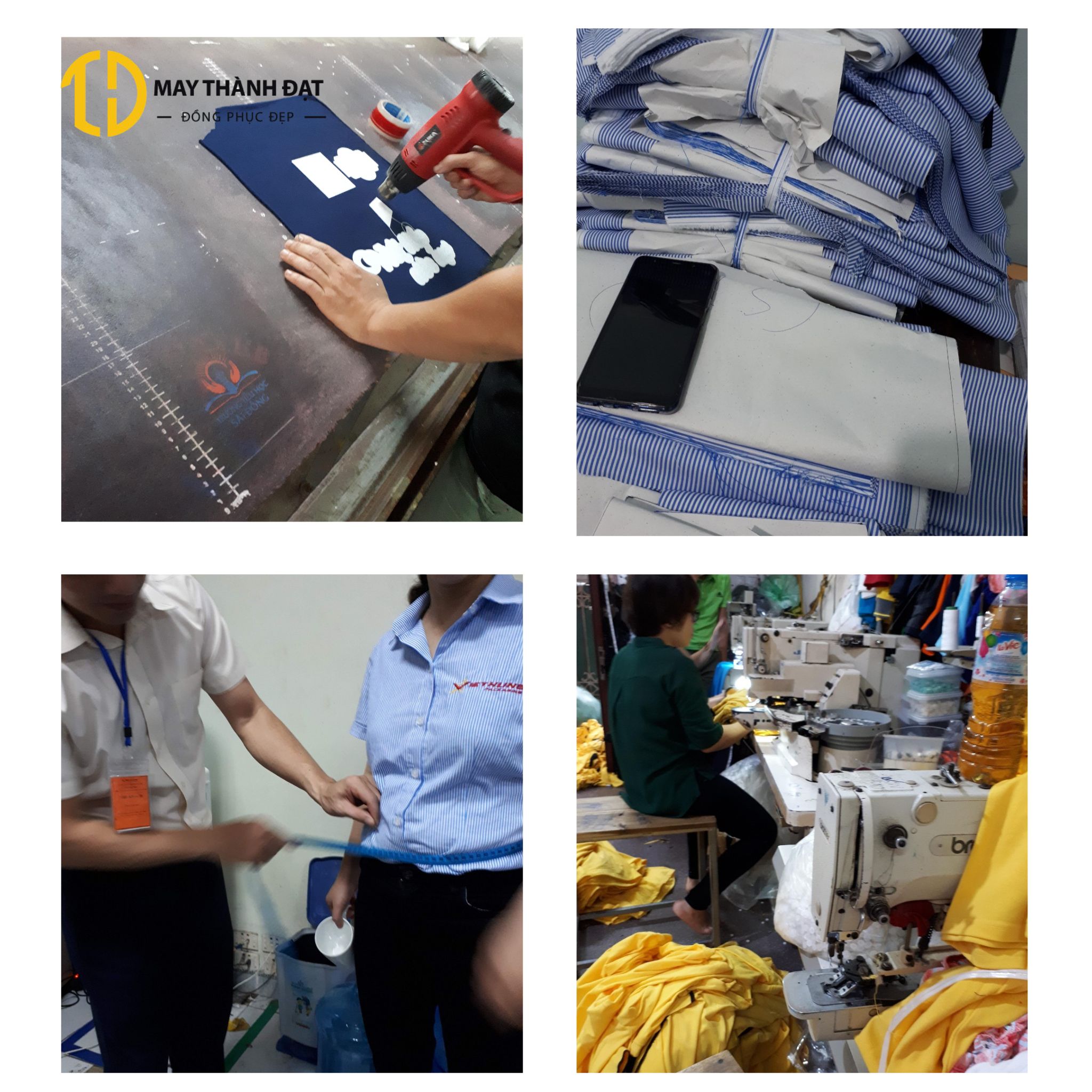 các công đoạn may áo đồng phục ở May Thành Đạt