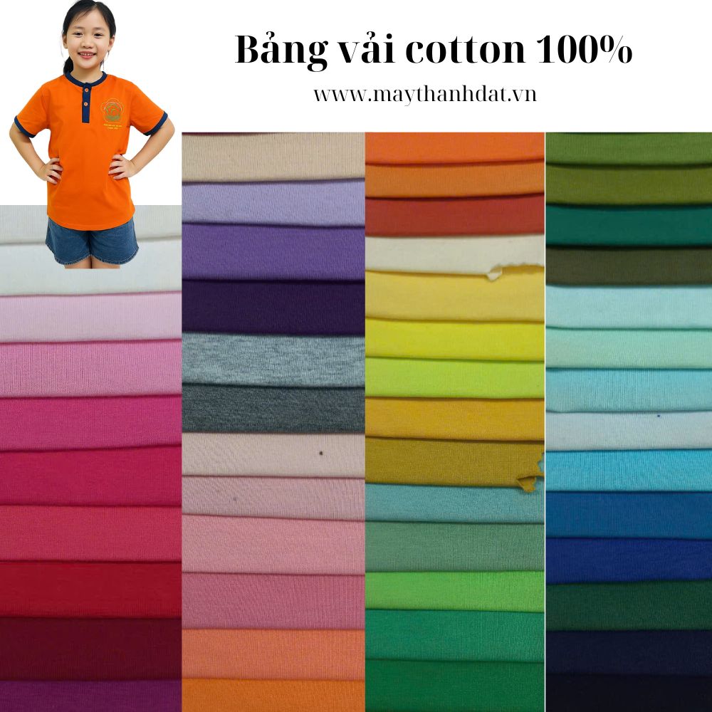 Vải cotton cao cấp, thoáng mát, phù hợp áo thun đồng phục Hà Nội