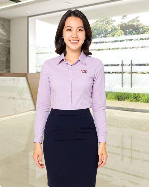 Alternative view of Áo sơ mi đồng phục công sở màu tím pastel