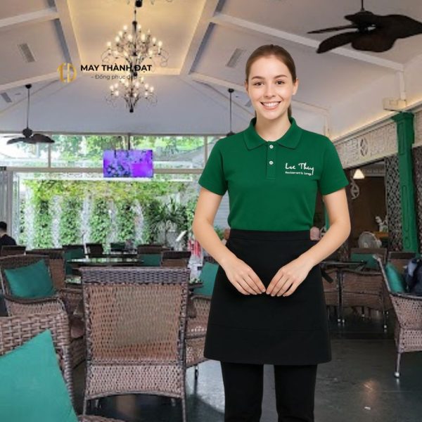 Tạp dề ngắn màu đen cho nhân viên phục vụ quán ăn, nhà hàng, cafe tại Hà Nội