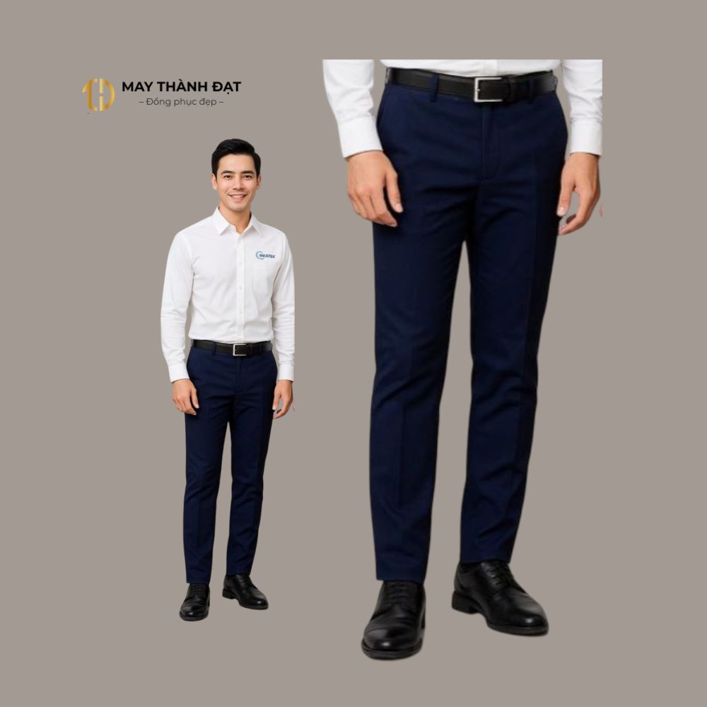Quần tây công sở nam màu đen đứng dáng