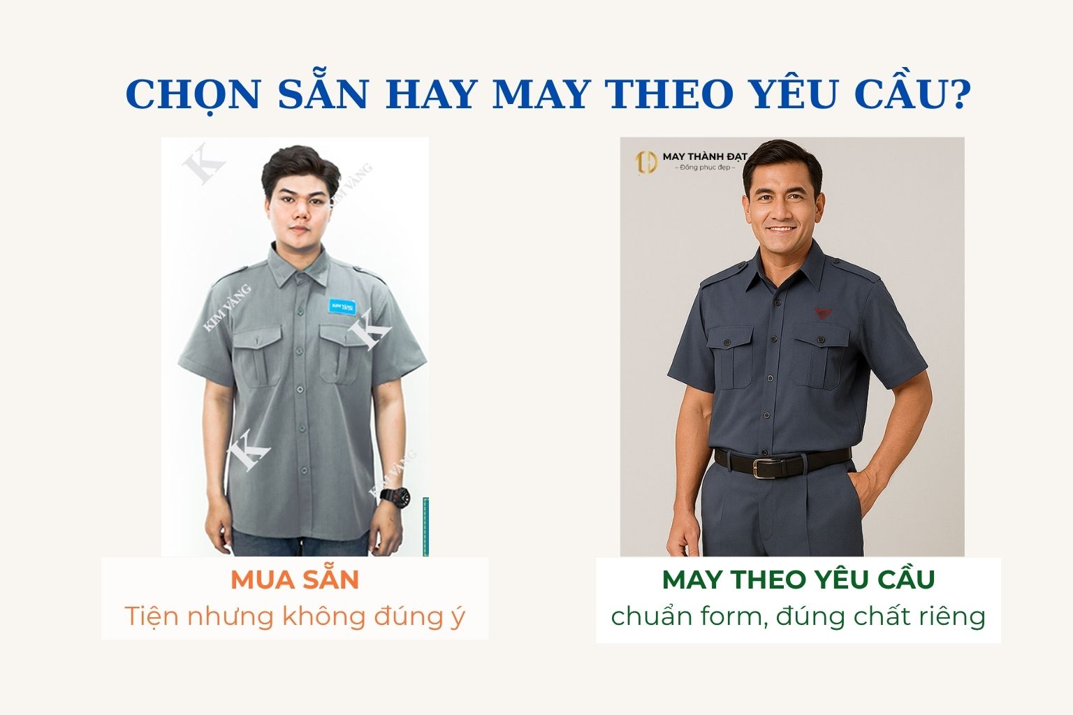 So sánh đồng phục may theo yêu cầu và đồng phục mua sẵn – May Thành Đạt Hà Nội