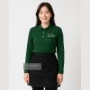 Áo phông polo đồng phục phục vụ nhà hàng tay dài màu xanh ve chai tại Hà Nội