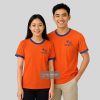 Áo thun đồng phục nhóm lớp màu cam cổ xanh unisex – May Thành Đạt
