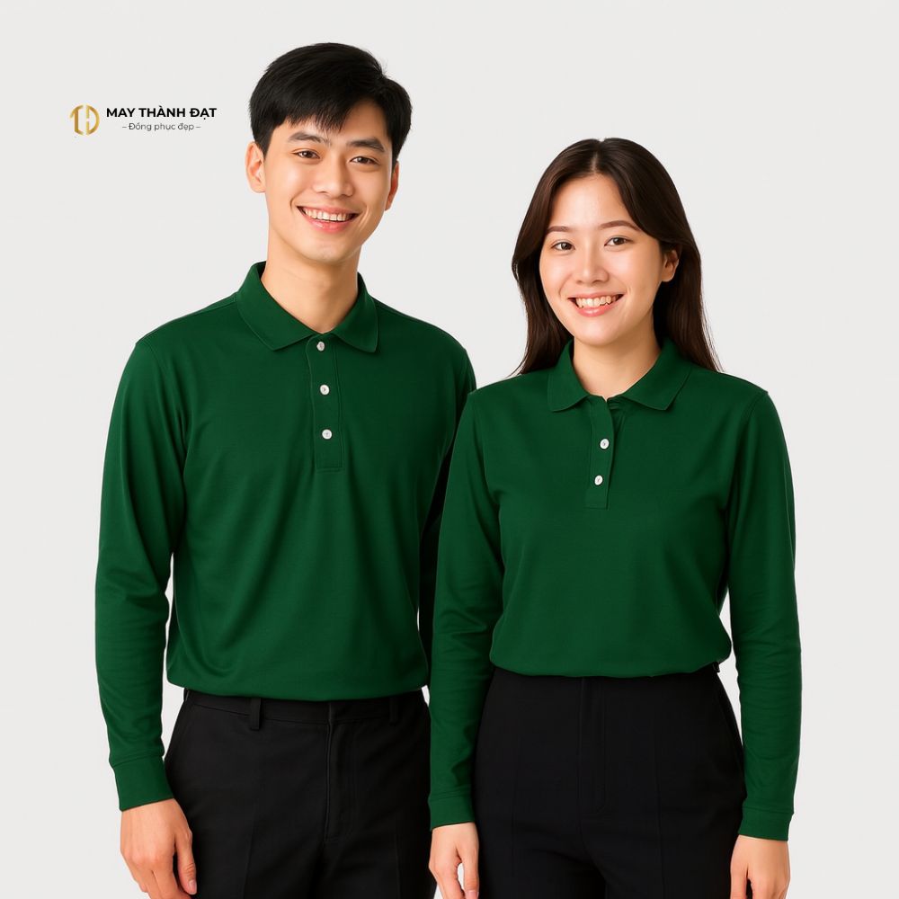 Áo polo dài tay màu ve chai – trẻ trung, hiện đại