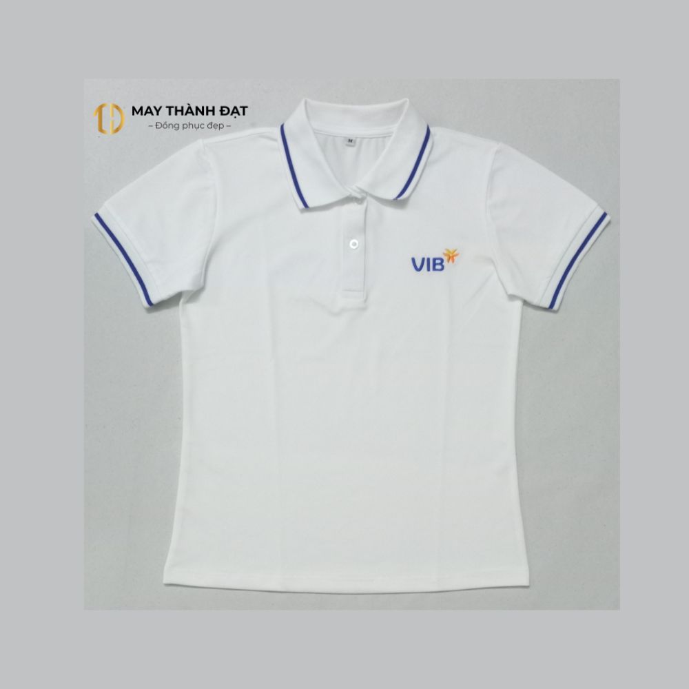 Áo polo đồng phục doanh nghiệp màu trơn có cổ thêu logo