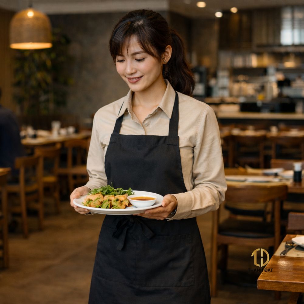 Tạp dề đồng phục sử dụng trong nhà hàng và quán cafe