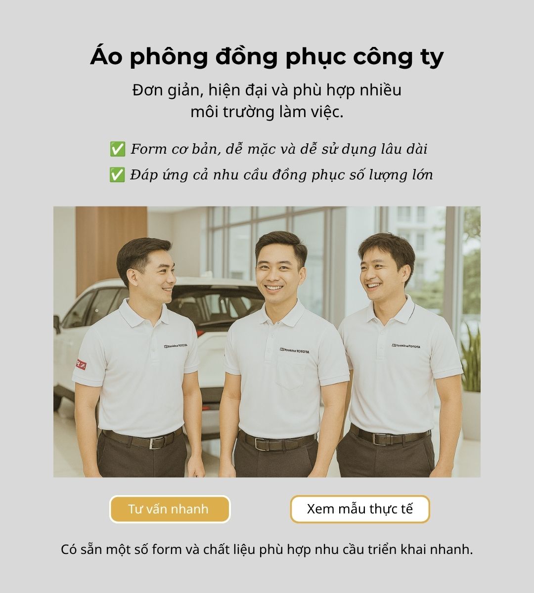 Áo phông đồng phục công ty form basic cho môi trường doanh nghiệp