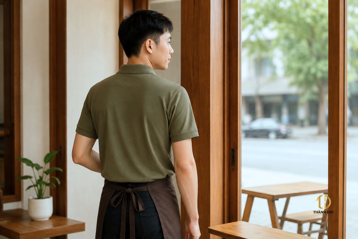 Đồng phục quán cafe phong cách tối giản trong không gian hiện đại